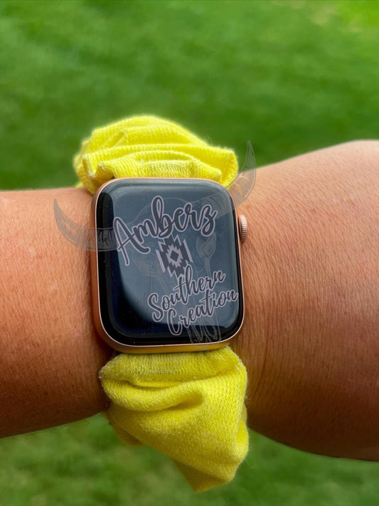 Yellow Distressed Apple Watch Scrunchies Band