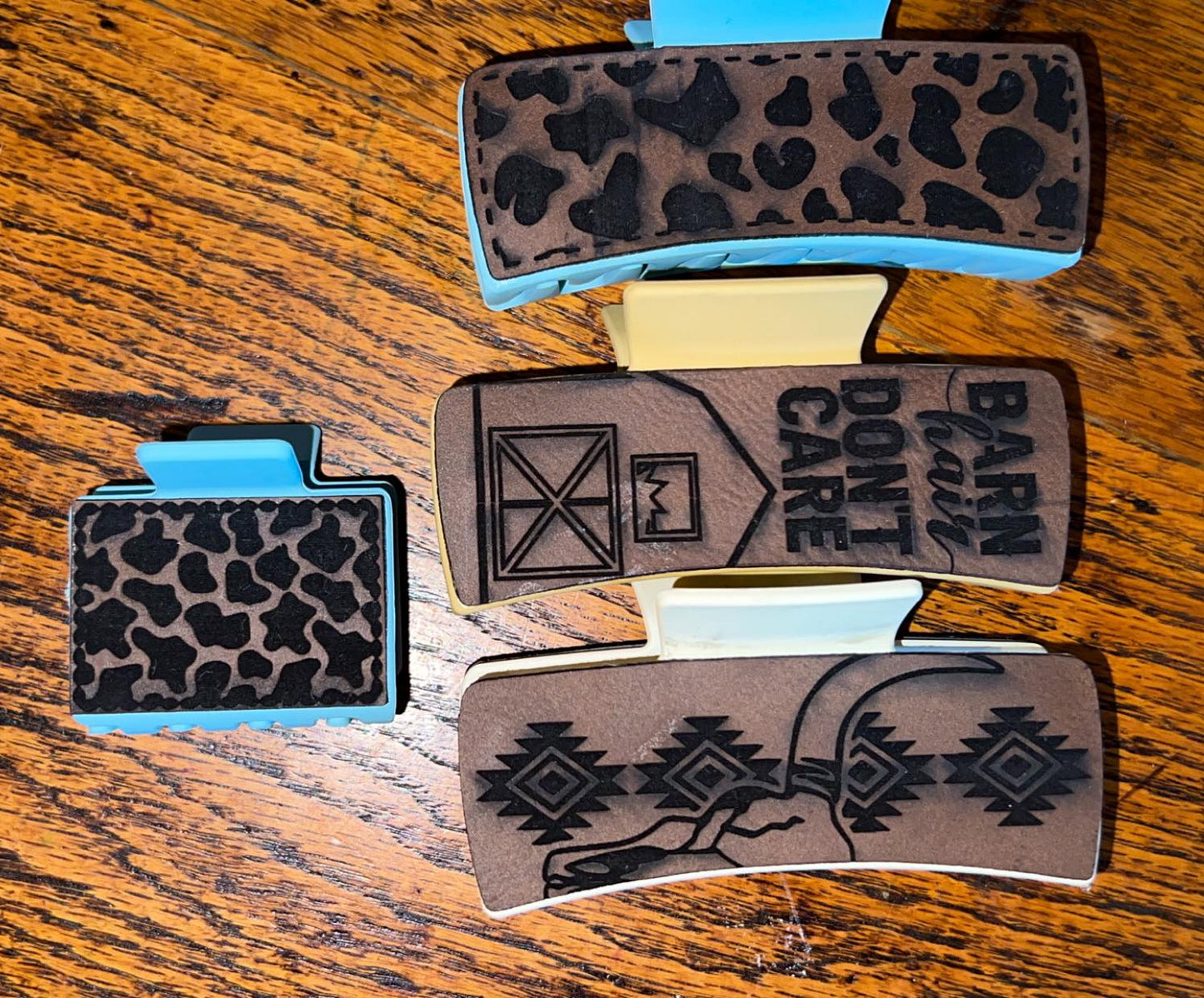Real Leather Hair Clips