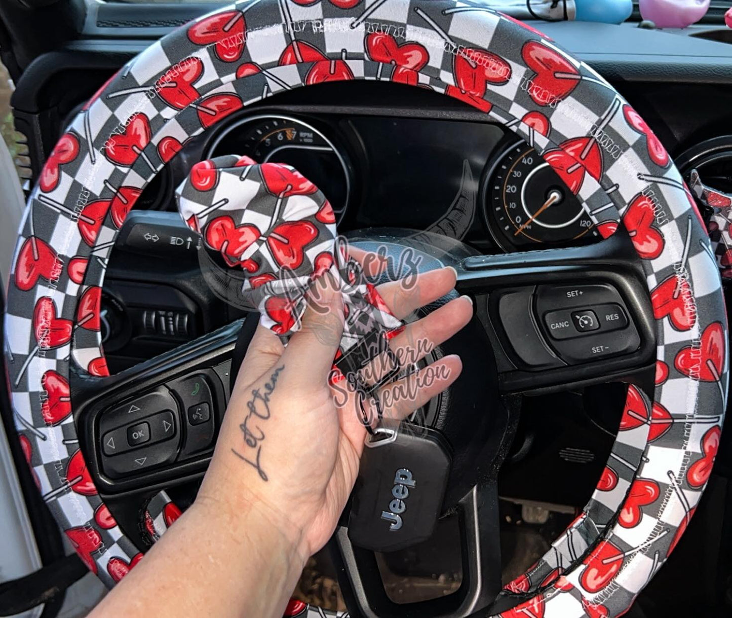 Candy Heart Suckers -Steering Wheel Cover