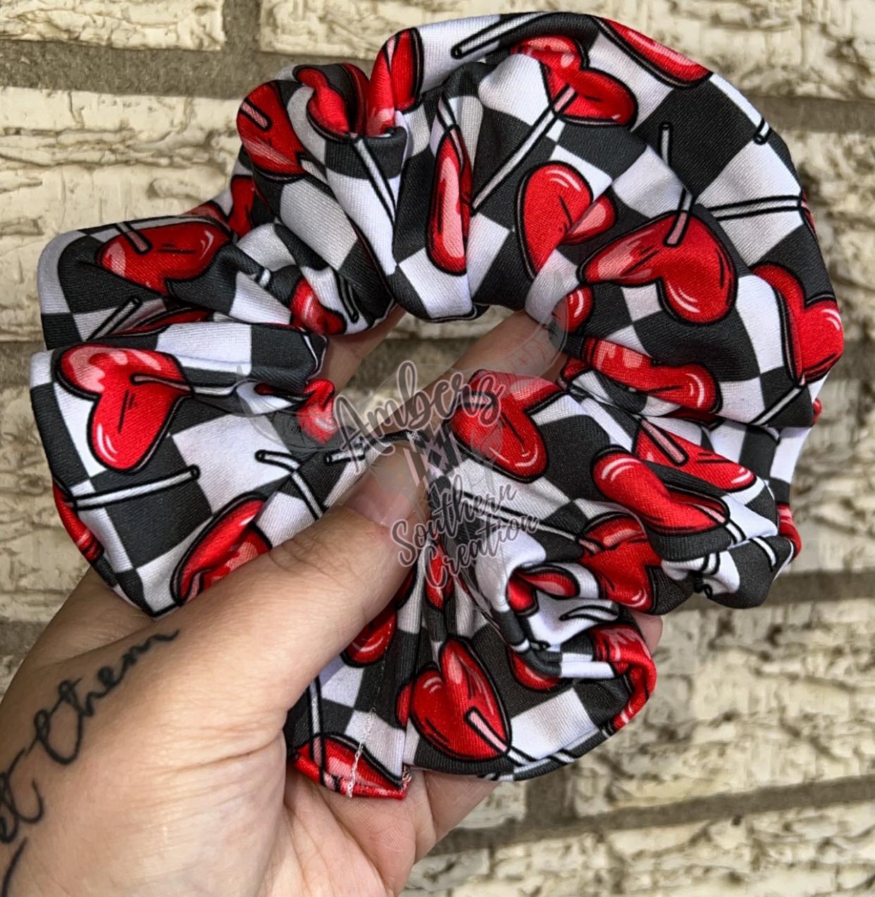 Candy Suckers Checkers -Scrunchie