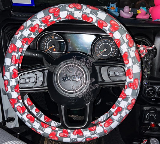 Candy Heart Suckers -Steering Wheel Cover