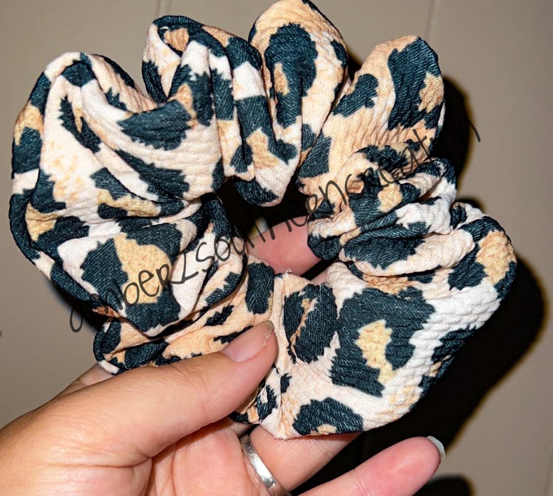Cheetah  -Fabric Scrunchie