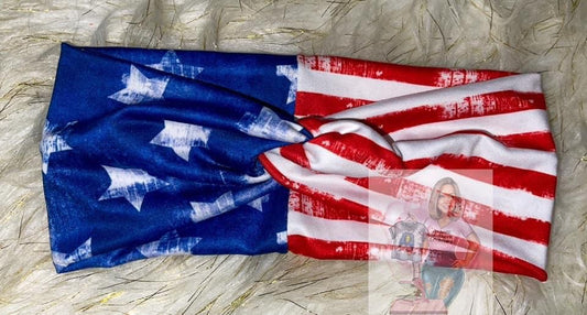 American Flag Twisted Turban
